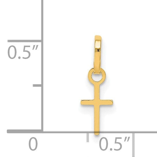 14k Yellow Gold Tiny Cross Charm Pendant