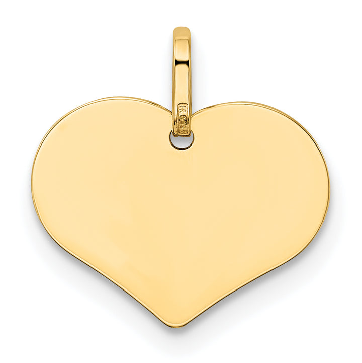 14kt Yellow Gold Polished Disc Heart Shaped Pendant