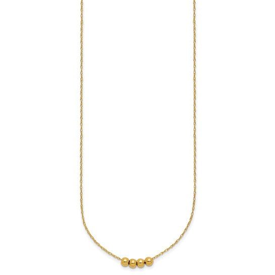 14k Yellow Gold Chain with four spacer beads