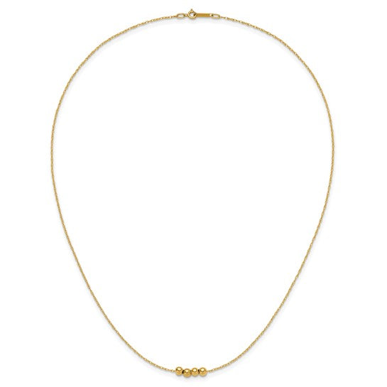 14k Yellow Gold Chain with four spacer beads