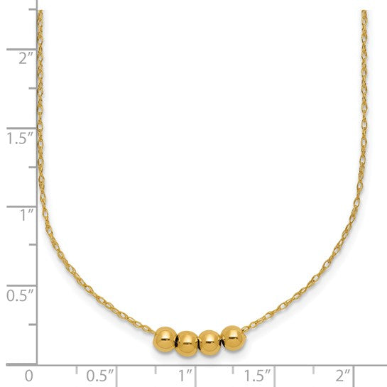 14k Yellow Gold Chain with four spacer beads