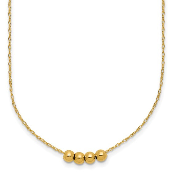 14k Yellow Gold Chain with four spacer beads