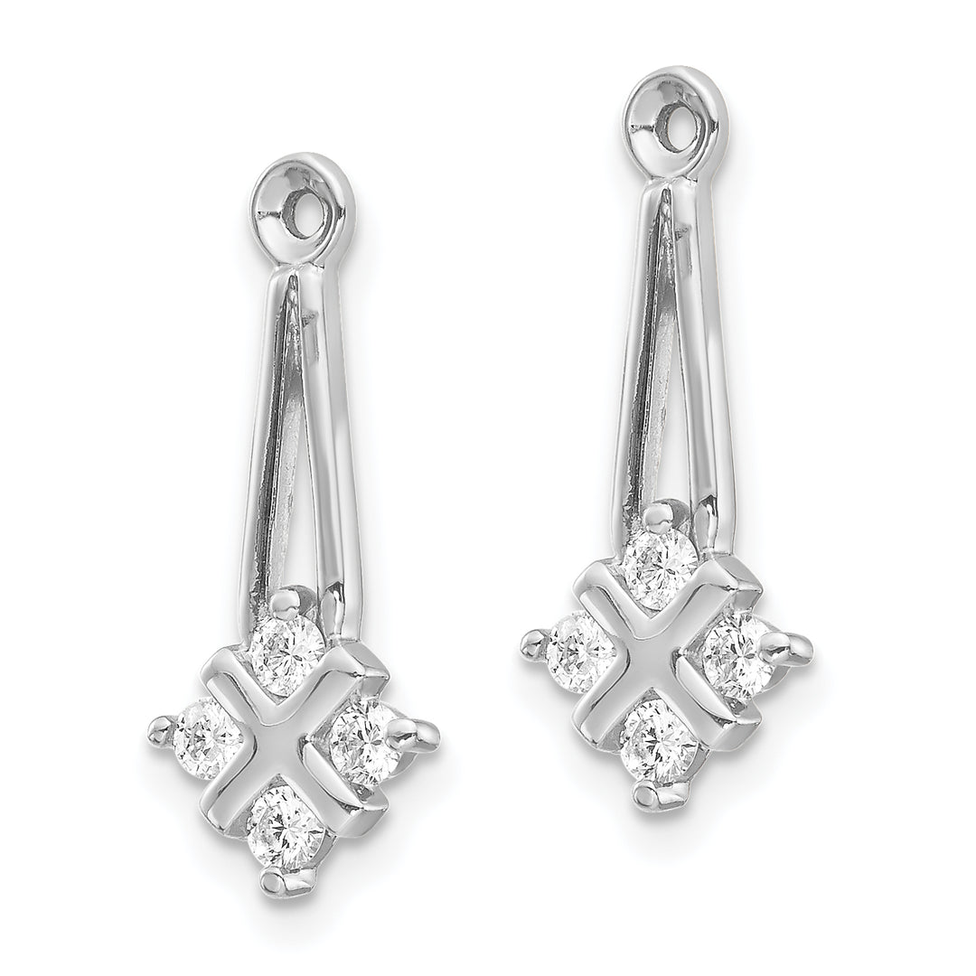 14k White Gold 1/4 CT VS Diamond Dangle Cluster Earring Jacket