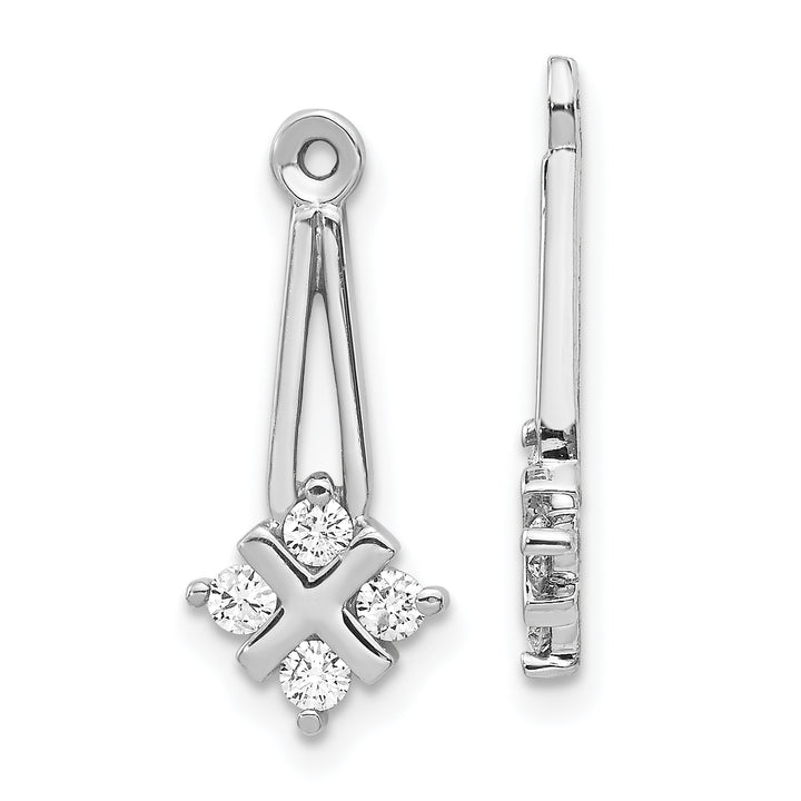 14k White Gold 1/4 CT VS Diamond Dangle Cluster Earring Jacket