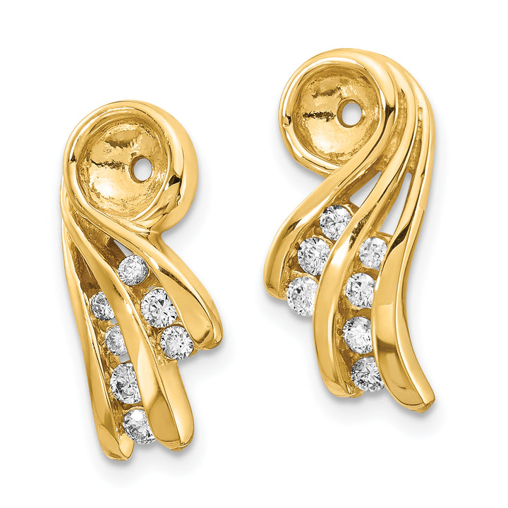 14k Yellow Gold 1/4 CT SI2 Diamond Fancy Earring Jackets