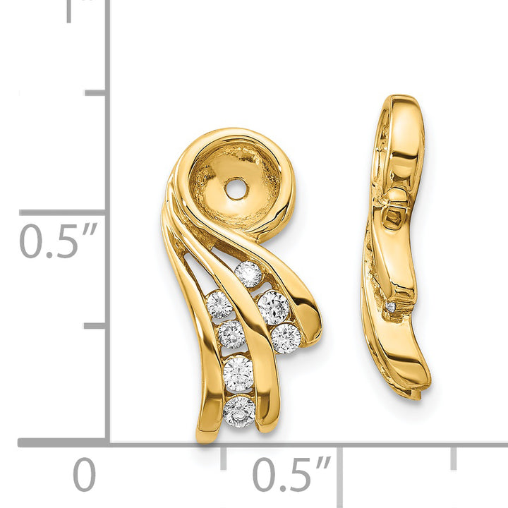 14k Yellow Gold 1/4 CT SI2 Diamond Fancy Earring Jackets