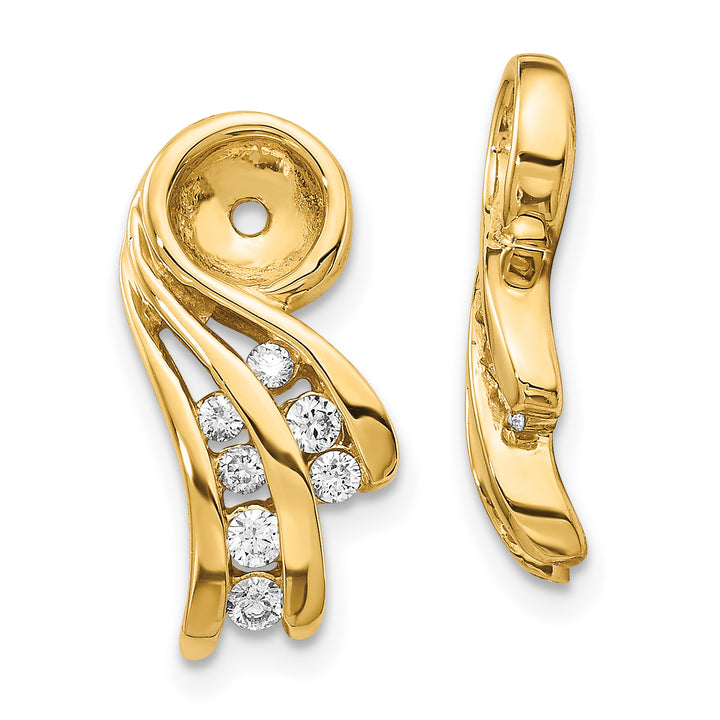 14k Yellow Gold 1/4 CT SI2 Diamond Fancy Earring Jackets