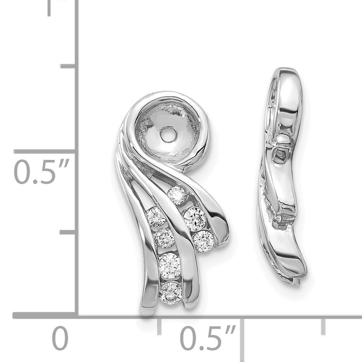 14k White Gold 1/4 carat L-2 Diamond Fancy Earring Jackets