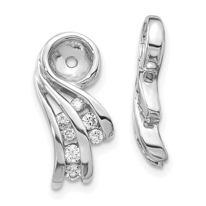 14k White Gold 1/4 carat L-2 Diamond Fancy Earring Jackets
