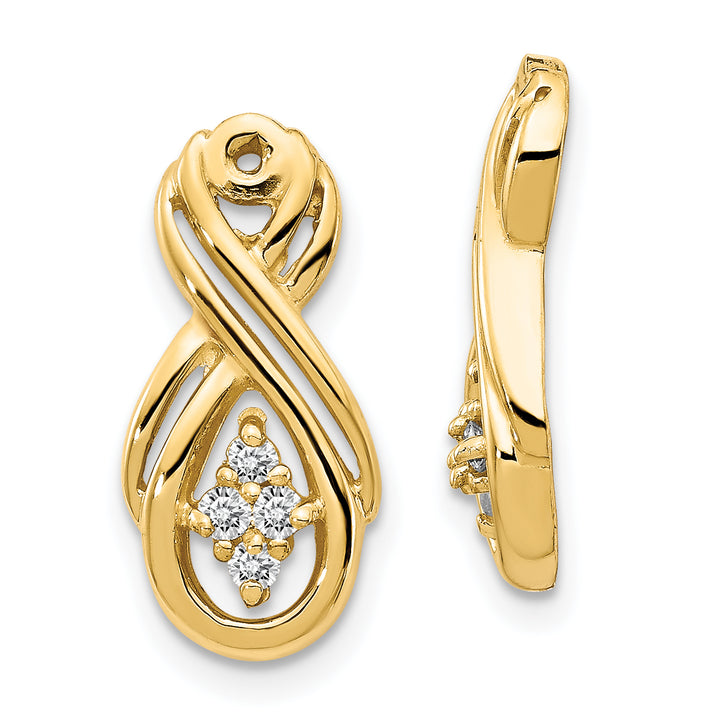14k Yellow Gold 1/8 CT VS Diamond Infinity Earring Jackets