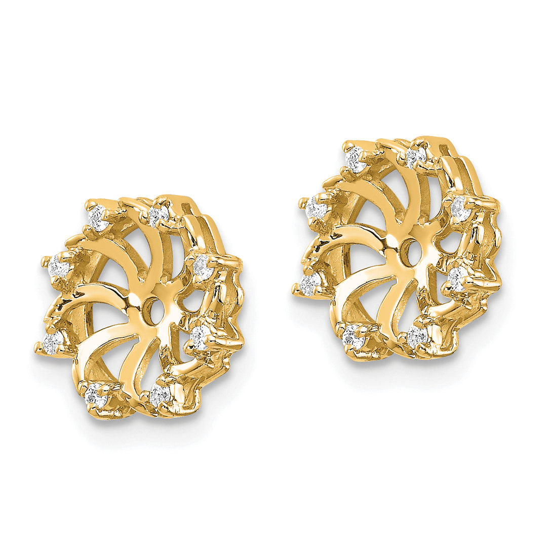 14k Yellow Gold 1/15 CT I2 Diamond Earring Jackets