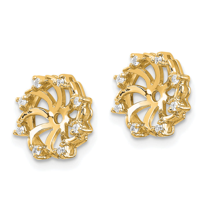 14k Yellow Gold 1/15 CT I2 Diamond Earring Jackets