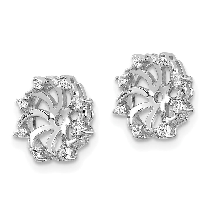 14k White Gold 1/15 CT SI2 Diamond Earring Jackets
