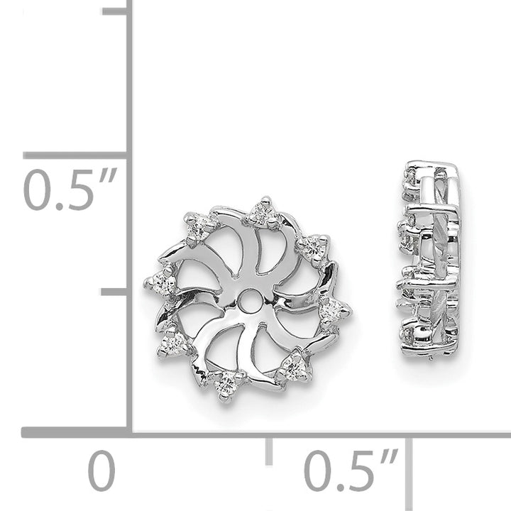 14k White Gold 1/15 CT SI2 Diamond Earring Jackets