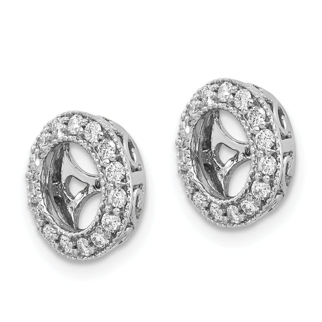 14k White Gold 1/3 CT I1 Diamond Circle Earring Jackets