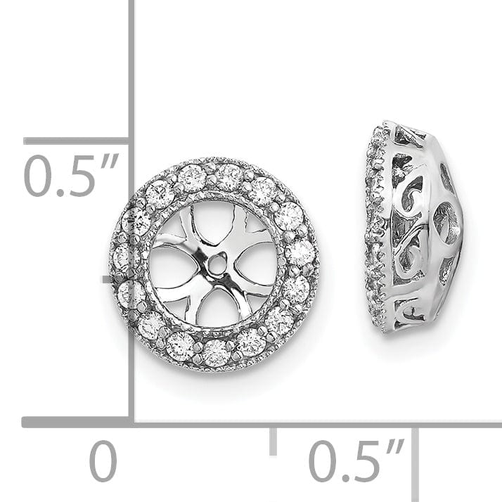 14k White Gold 1/3 CT I1 Diamond Circle Earring Jackets