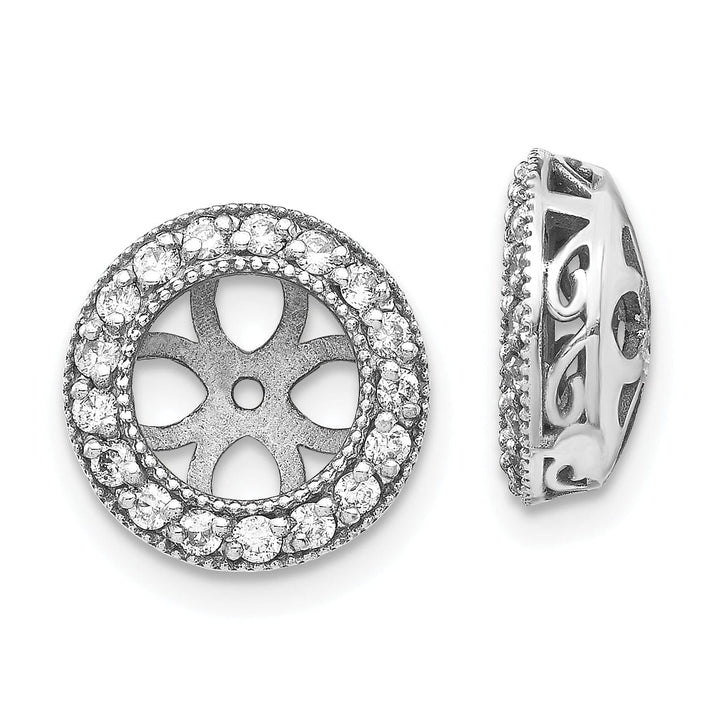 14k White Gold 3/8 CT I1 Diamond Circle Earring Jackets