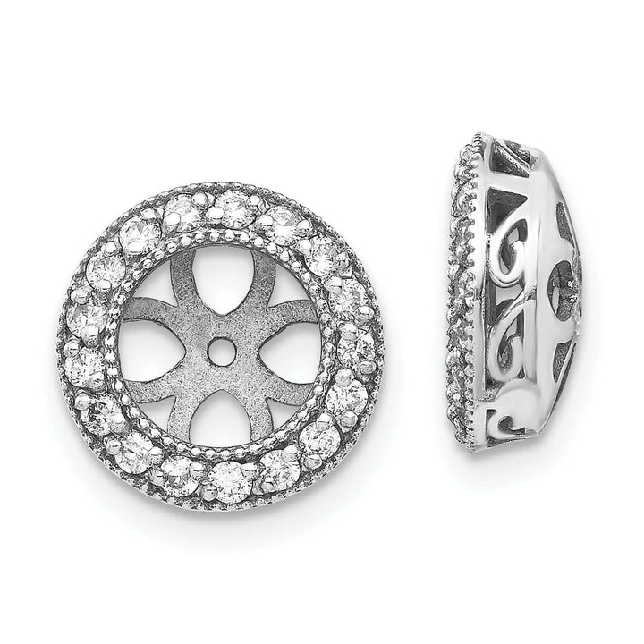 14k White Gold 3/8 CT SI2 Diamond Circle Earring Jackets
