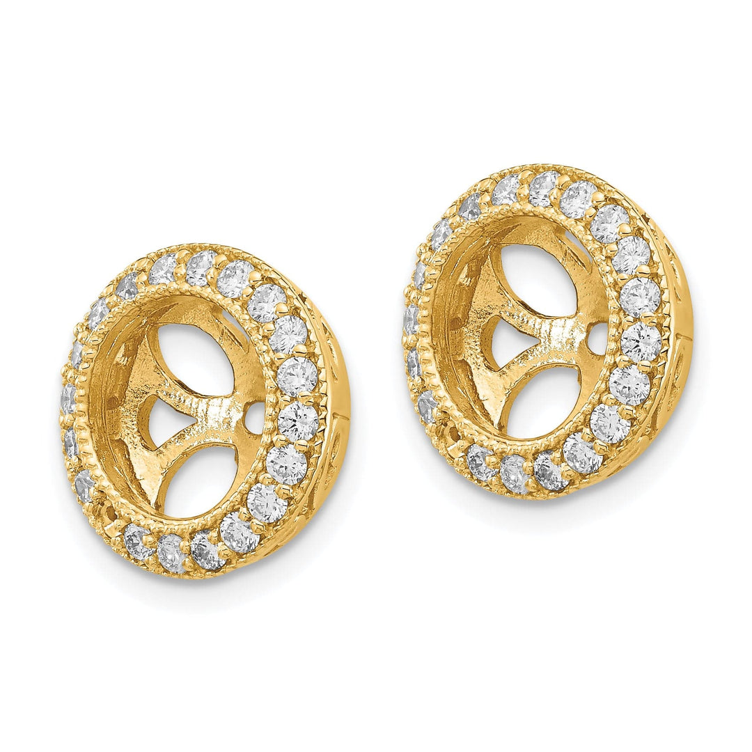 14k Yellow Gold 1/2 CT I2 Diamond Circle Earring Jackets