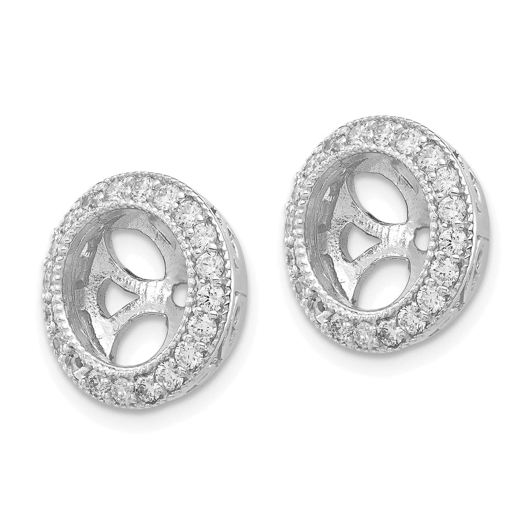 14k White Gold 1/2 CT I1 Diamond Circle Earring Jackets