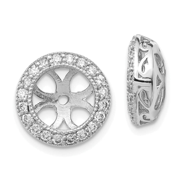 14k White Gold 1/2 CT I1 Diamond Circle Earring Jackets