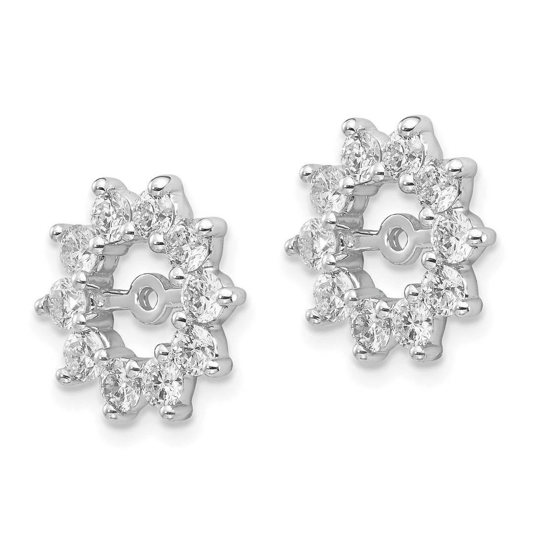 14k White Gold 1 CT SI2 Diamond Fancy Design Earring Jackets