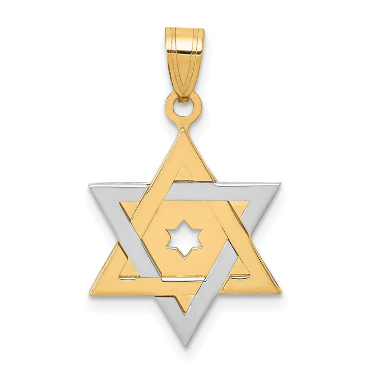 14K Two-Tone Gold Small Classic Star Of David Pendant