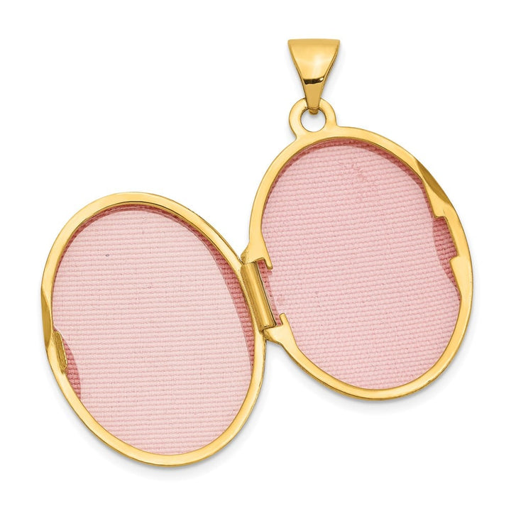 Lovely Rita's Pendants & Charms 14K Yellow Gold Leaf Swirl with LOVE YOU ALWAYS 21mm Oval Locket