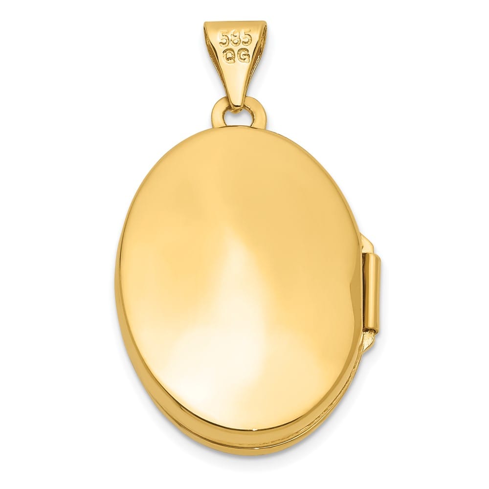 Lovely Rita's Pendants & Charms 14K Yellow Gold Floral Swirl Design 21mm Oval Locket