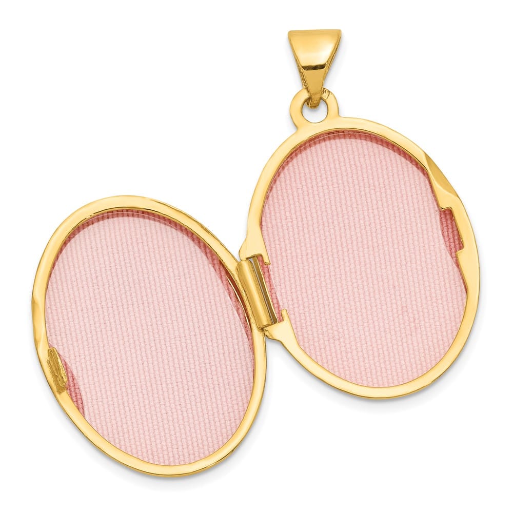 Lovely Rita's Pendants & Charms 14K Yellow Gold Floral Swirl Design 21mm Oval Locket