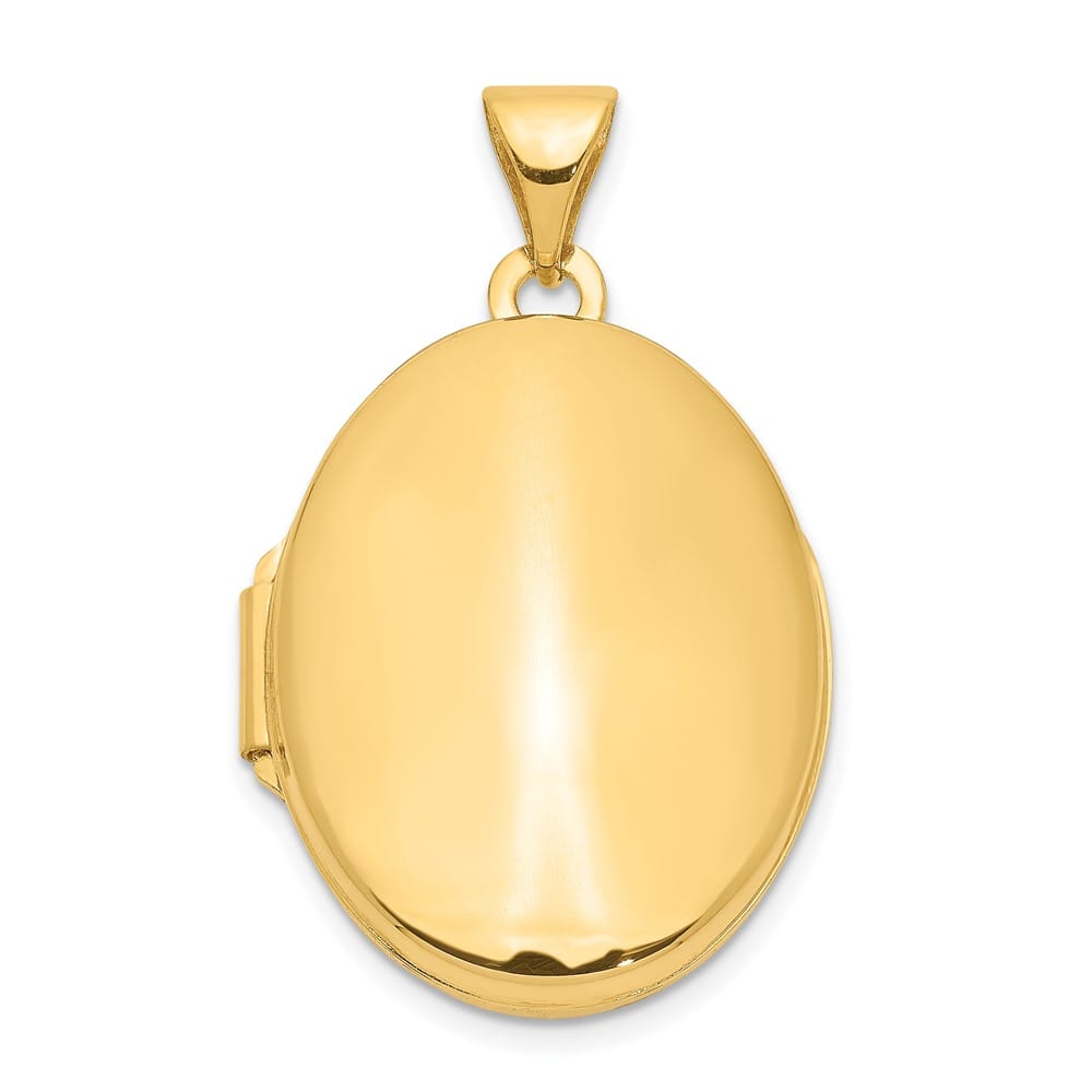 Lovely Rita's Pendants & Charms 14K Yellow Gold Polished Plain 26mm Oval Locket