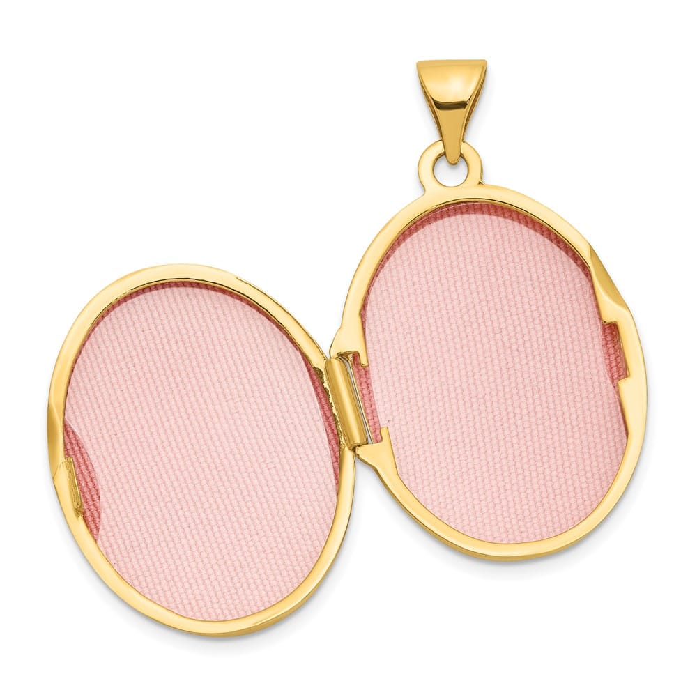 Lovely Rita's Pendants & Charms 14K Yellow Gold Floral Border 21mm Oval Locket
