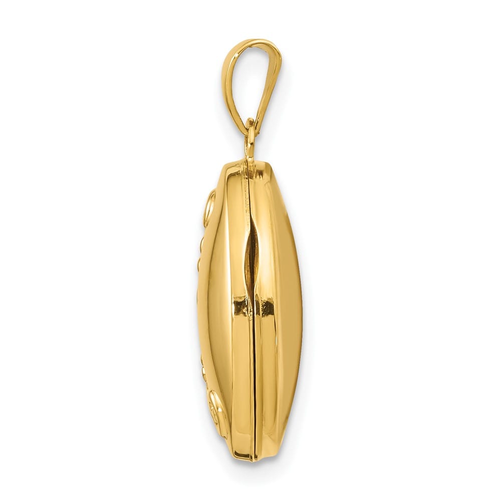 Lovely Rita's Pendants & Charms 14K Yellow Gold Floral 17mm Oval Locket