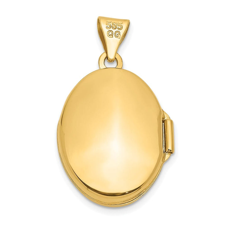 Lovely Rita's Pendants & Charms 14K Yellow Gold Floral 17mm Oval Locket