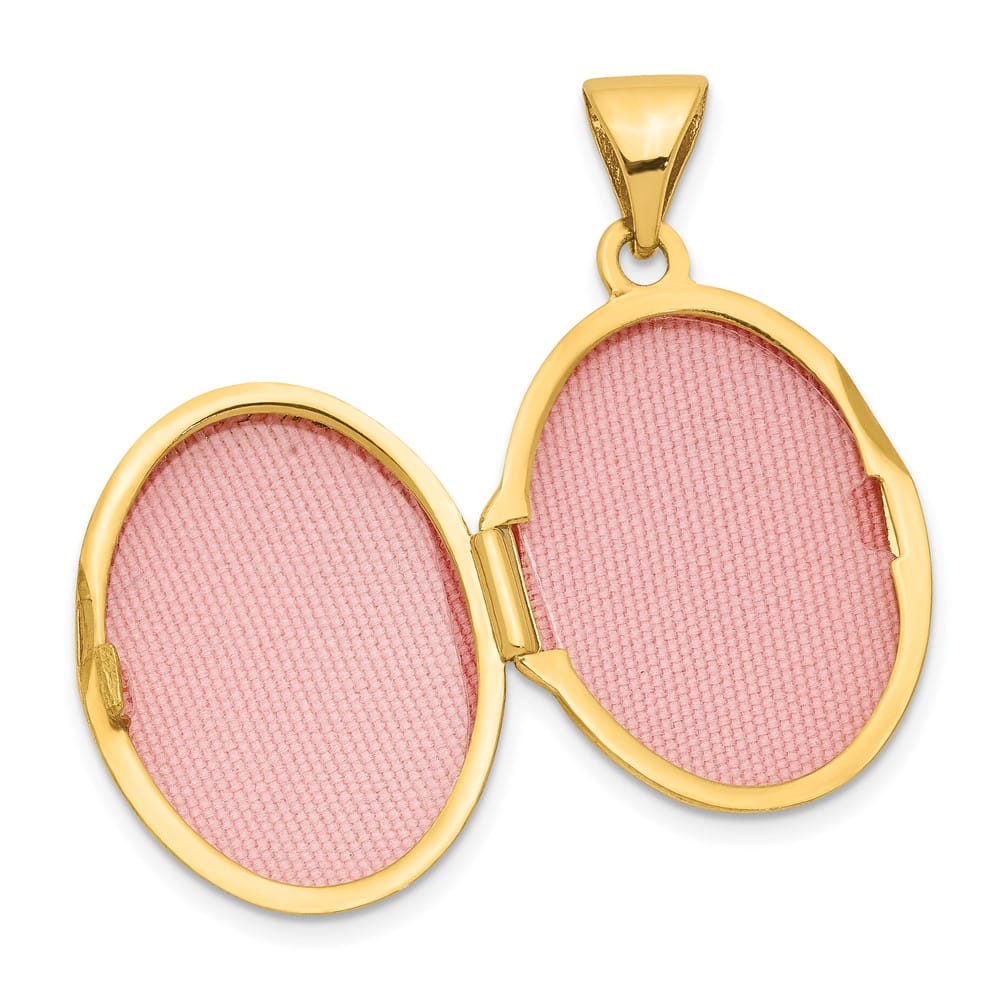 Lovely Rita's Pendants & Charms 14K Yellow Gold Floral 17mm Oval Locket