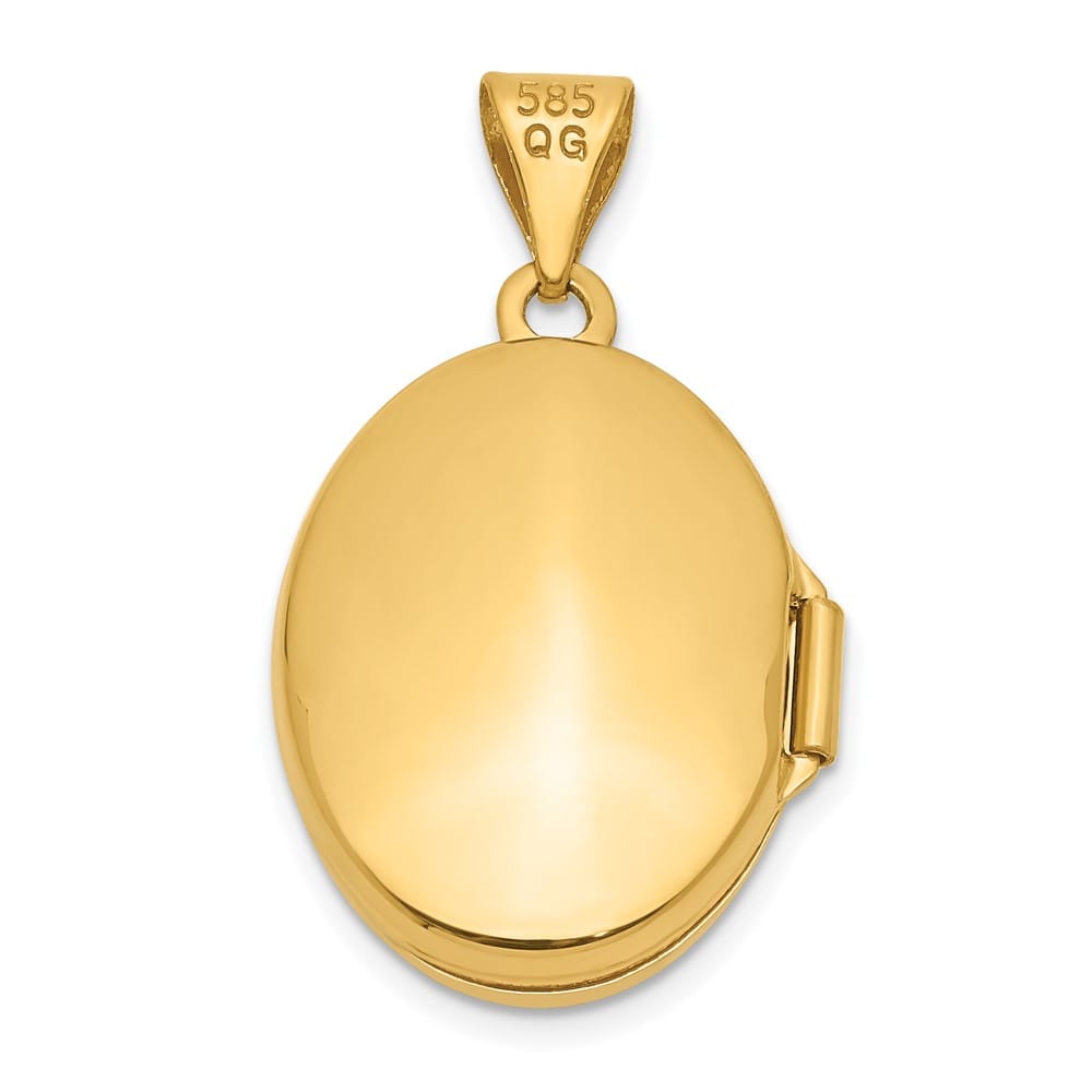Lovely Rita's Pendants & Charms 14K Yellow Gold Polished Plain 17mm Oval Locket