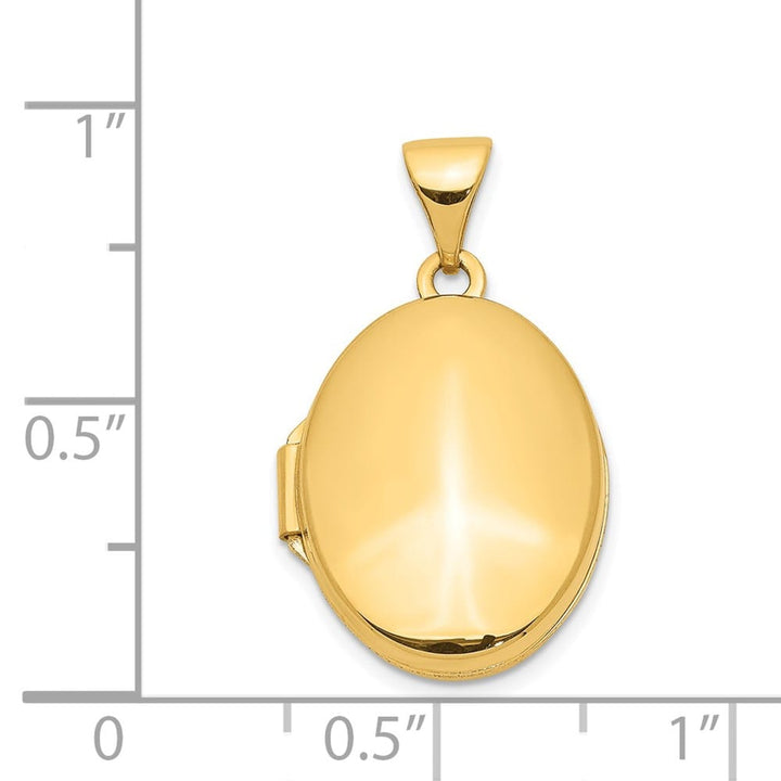Lovely Rita's Pendants & Charms 14K Yellow Gold Polished Plain 17mm Oval Locket
