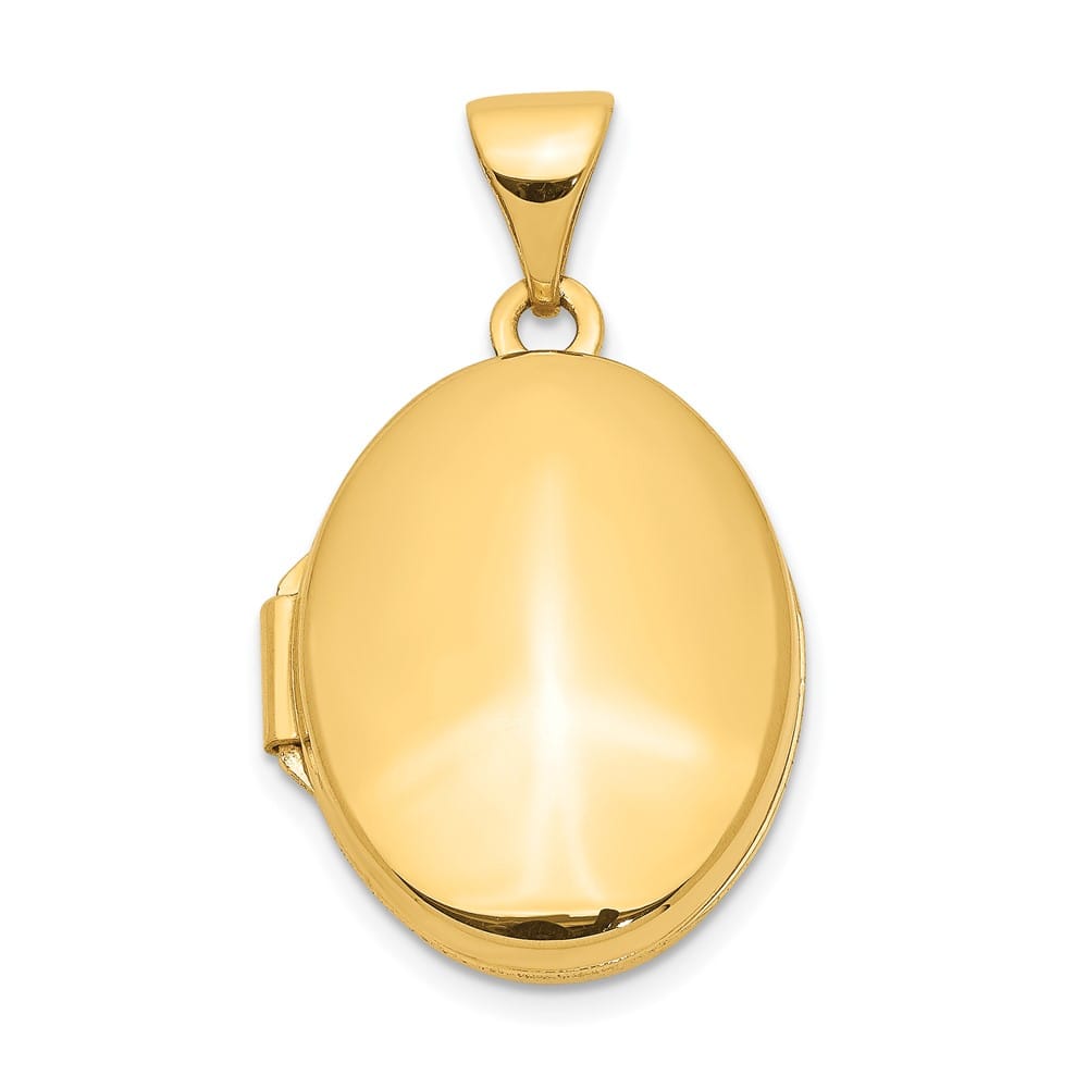 Lovely Rita's Pendants & Charms 14K Yellow Gold Polished Plain 17mm Oval Locket