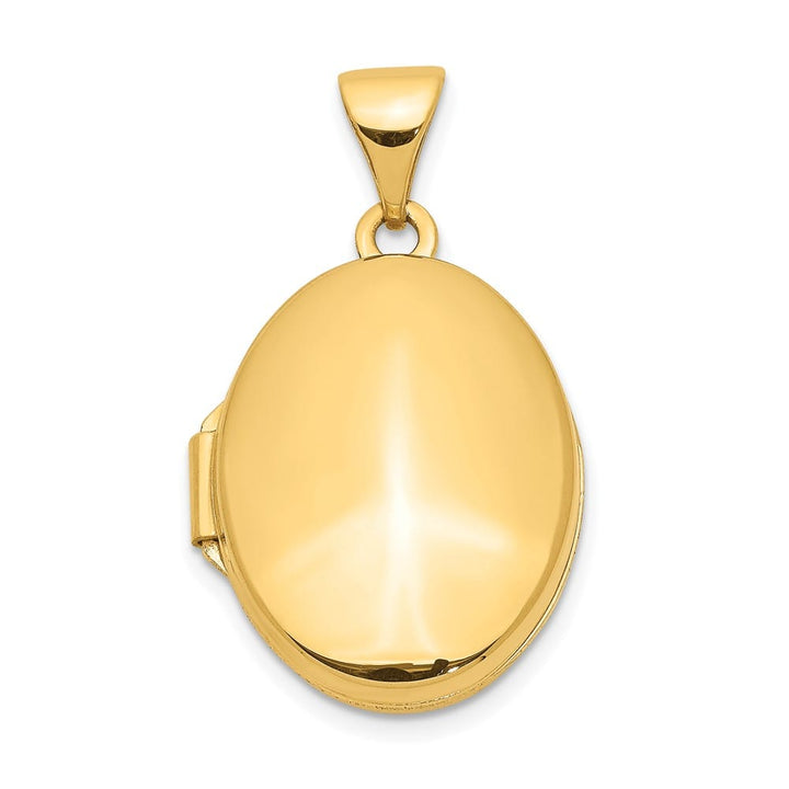 Lovely Rita's Pendants & Charms 14K Yellow Gold Polished Plain 17mm Oval Locket