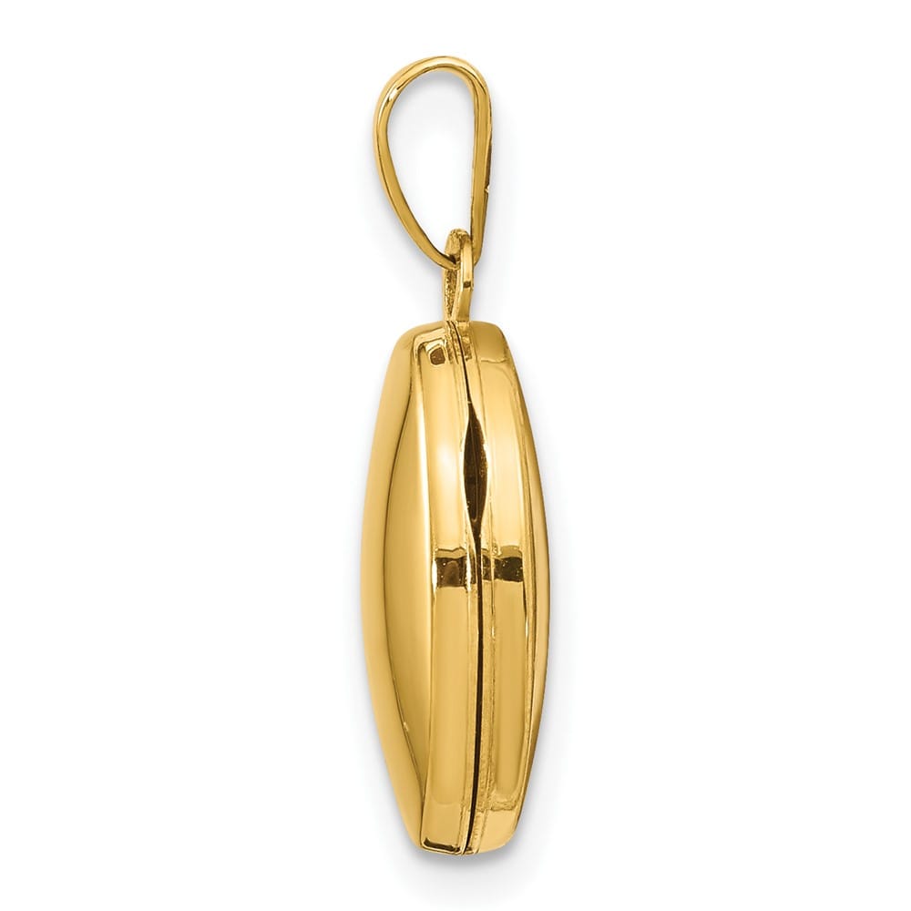 Lovely Rita's Pendants & Charms 14K Yellow Gold Polished Plain 13mm Oval Locket