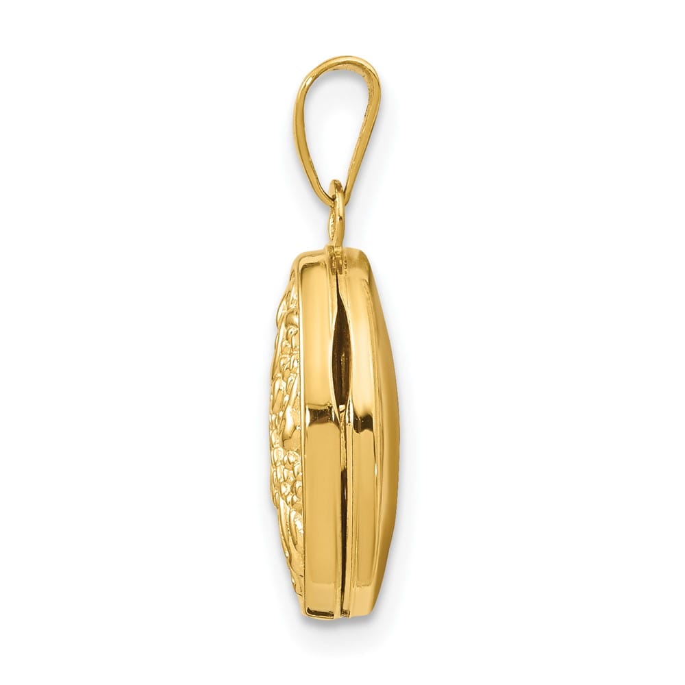 Lovely Rita's Pendants & Charms 14K Yellow Gold Beaded Scroll Design 13mm Oval Locket