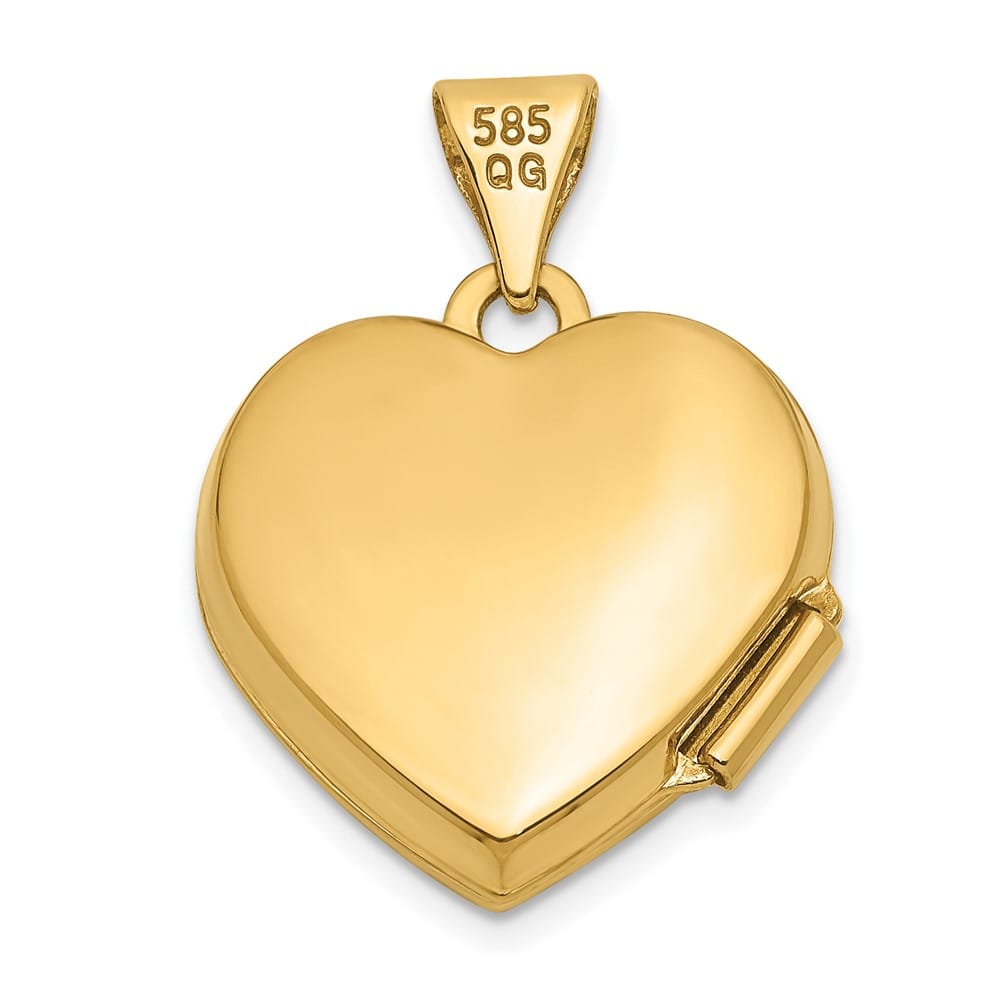 Lovely Rita's Pendants & Charms 14K Yellow Gold Floral 15mm Heart Locket