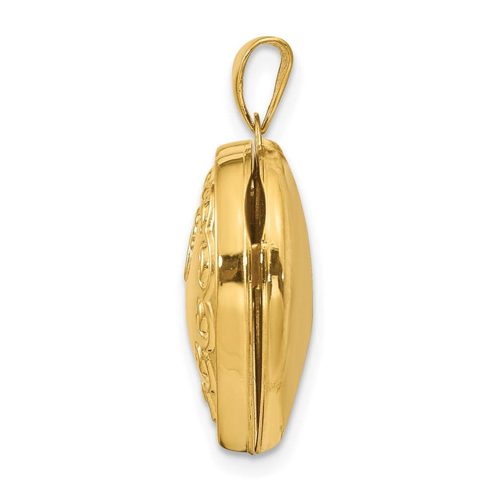 Lovely Rita's Pendants & Charms 14K Yellow Gold Domed Heart Border 18mm Heart Locket