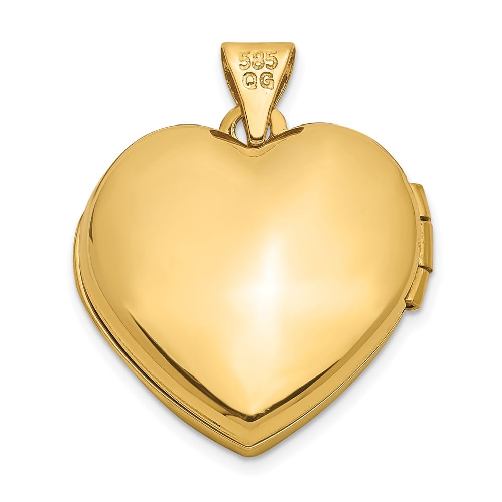 Lovely Rita's Pendants & Charms 14K Yellow Gold Domed Heart Border 18mm Heart Locket