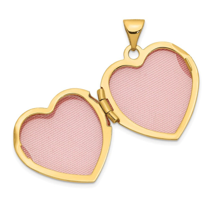 Lovely Rita's Pendants & Charms 14K Yellow Gold Domed Heart Border 18mm Heart Locket