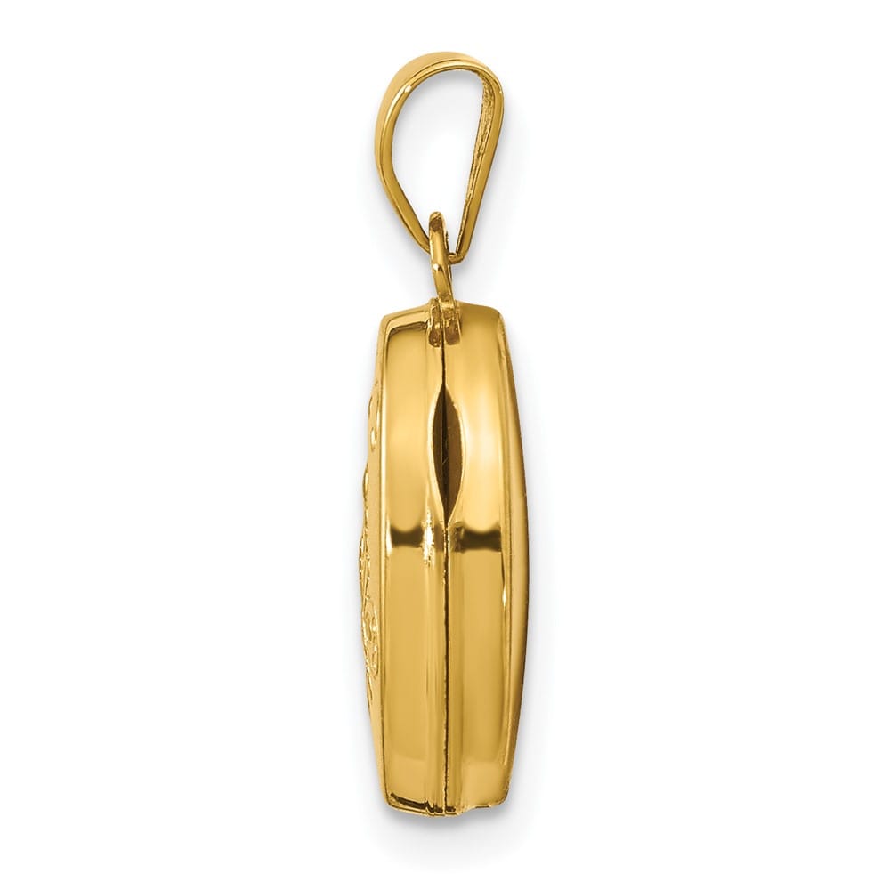Lovely Rita's Pendants & Charms 14K Yellow Gold Diamond Star 13mm Oval Locket