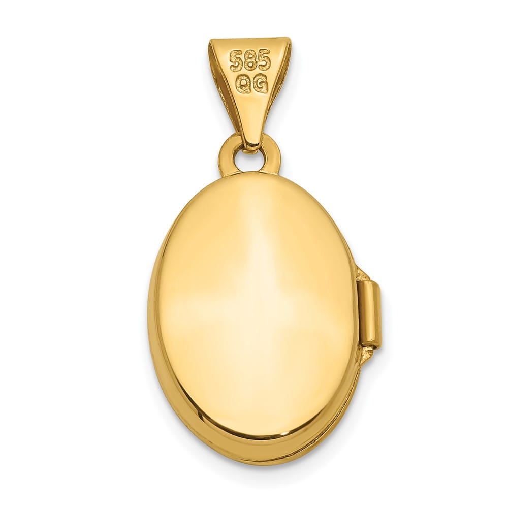 Lovely Rita's Pendants & Charms 14K Yellow Gold Diamond Star 13mm Oval Locket