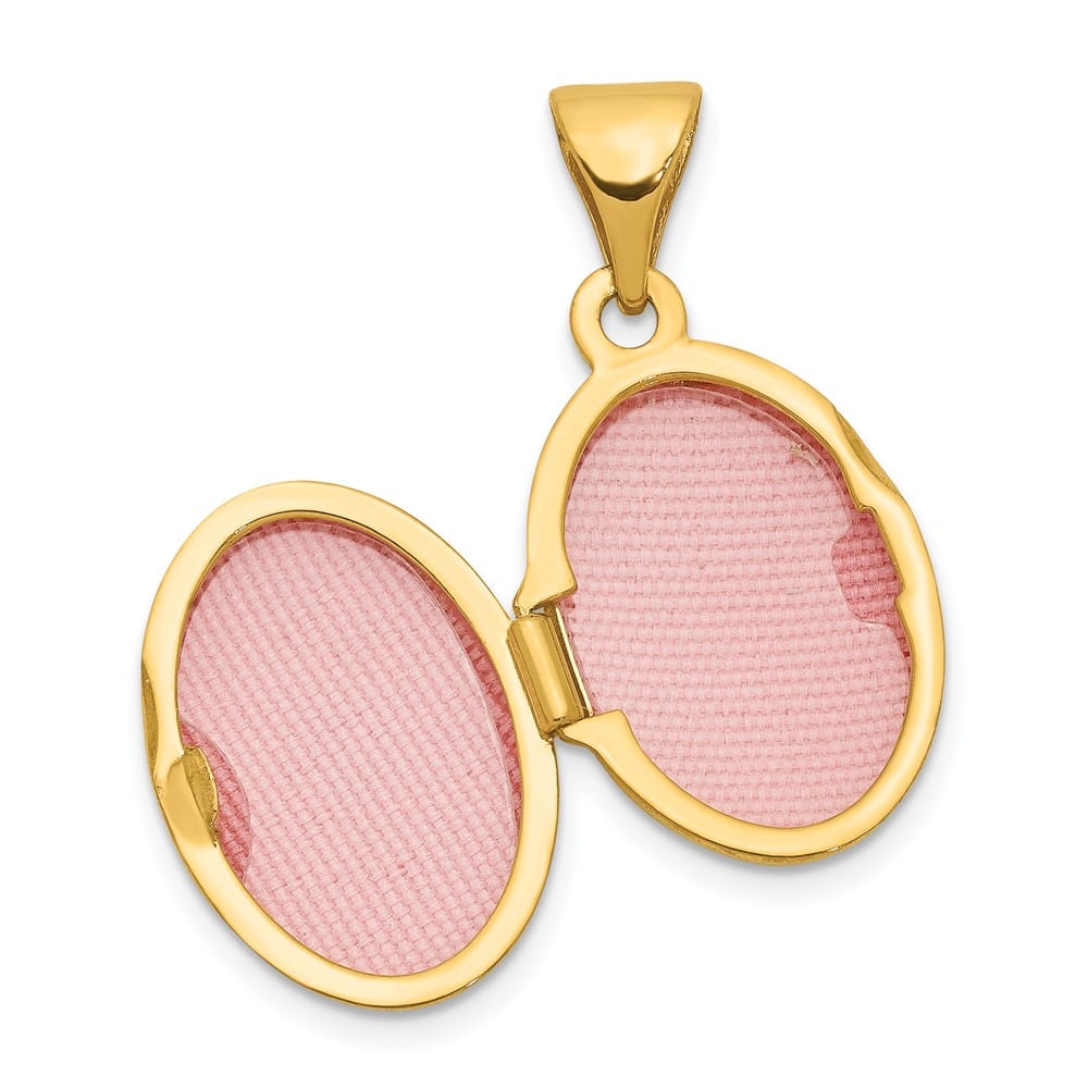 Lovely Rita's Pendants & Charms 14K Yellow Gold Diamond Star 13mm Oval Locket