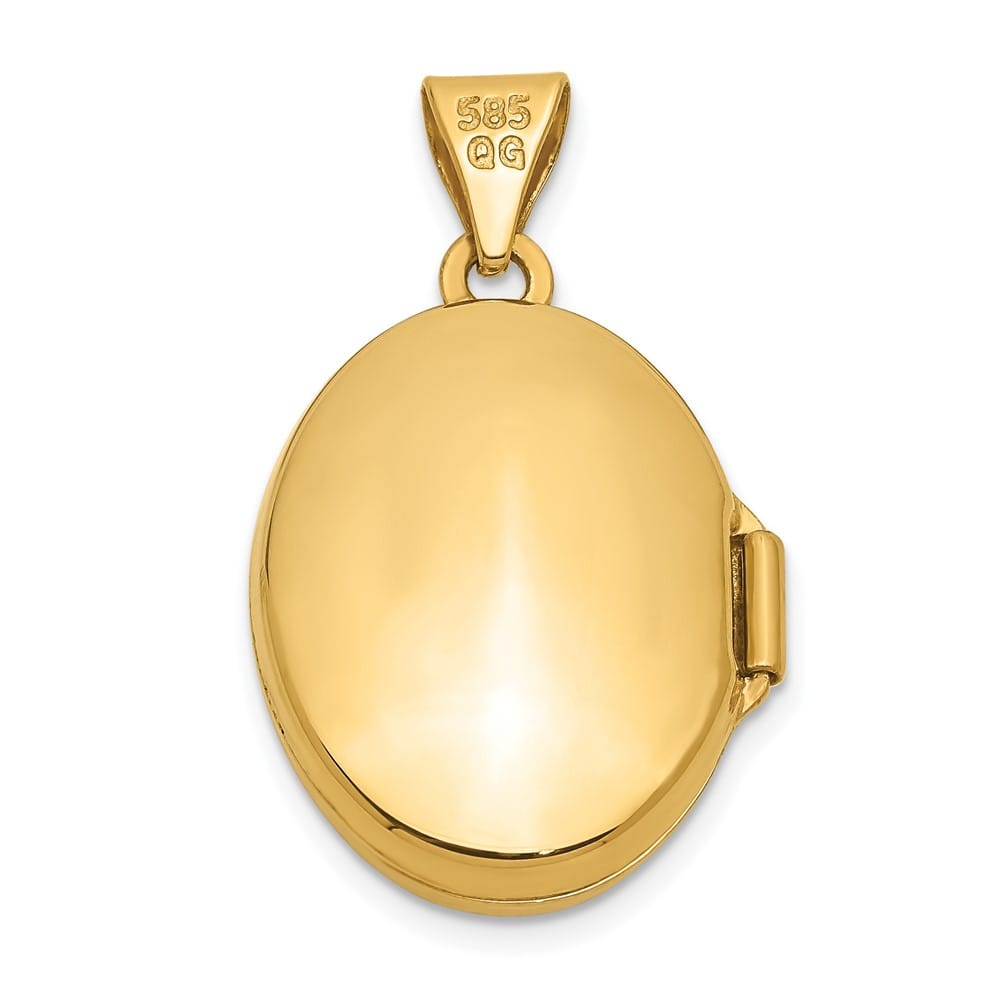 Lovely Rita's Pendants & Charms 14K Yellow Gold Diamond Star 17mm Oval Locket