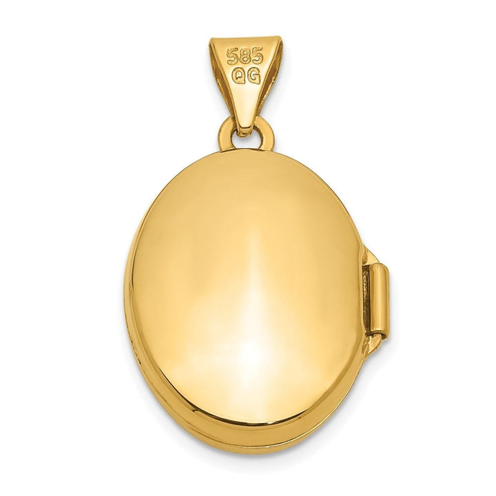Lovely Rita's Pendants & Charms 14K Yellow Gold Diamond Star 17mm Oval Locket
